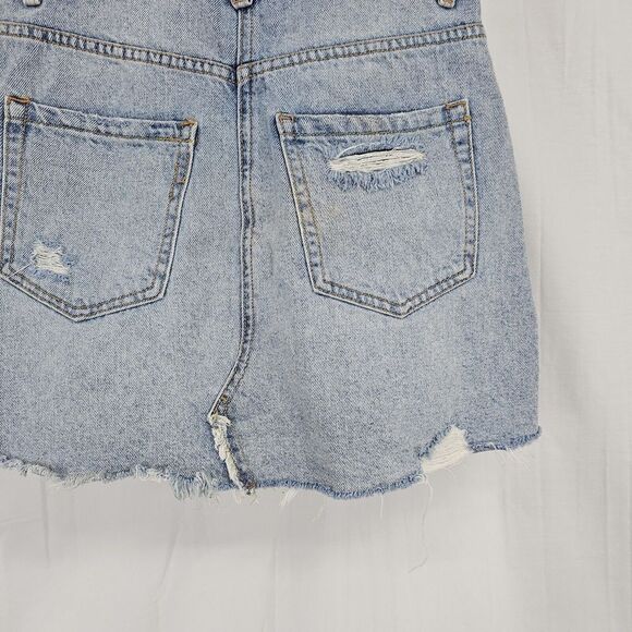 Free People We The Free Brea Cut Off Mini Skirt Women's Size 26 Button Fly Denim - Picture 8 of 9